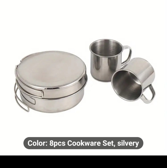 ☆Outdoor Stainless Steel 8pcs Cooking Set☆Small Camping Portable & Convenient☆ - Picture 4 of 9
